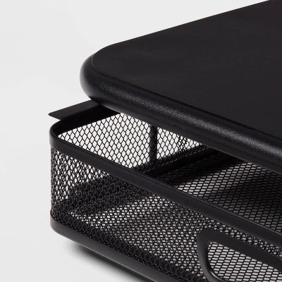 Mesh Monitor Stand With Drawer Black - Brightroom™ 2 Mesh Monitor Stand With Drawer Black - Brightroom™ - Image 2