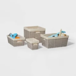 16" X 9" X 6" Woven Twisted Paper Rope Media Basket Gray - Brightroom™ -Brightroom GUEST 054d99f6 5bc4 4b73 87f9 e39da675c247