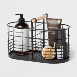 Divided Wire Basket With Wood Handle Black - Brightroom™ -Brightroom GUEST 2e18b0e3 b5df 4b55 a24e 4fa3eeacf573