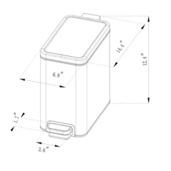 10L Stainless Slim Step Trash Can - Brightroom™ -Brightroom GUEST 50896fbc 9035 4700 ae29 76a3b0122bac