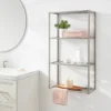 Tall Wood Wall Shelf Brushed Nickel Metal - Brightroom™