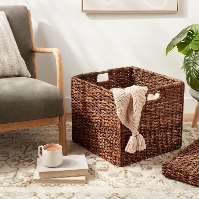 Woven Abaca Folding Lidded Cube Brown - Brightroom™ 1 Woven Abaca Folding Lidded Cube Brown - Brightroom™