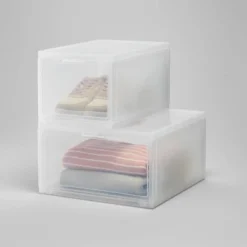 Small Stackable Bins Front Opening Clear Plastic - Brightroom™ 7 Small Stackable Bins Front Opening Clear Plastic - Brightroom™ -Brightroom GUEST 80bf0b58 1470 4490 a163 cc5a666090c5