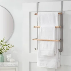 Over The Door Tiered Towel Rack With Wood - Brightroomâ„¢
