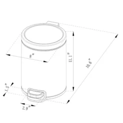 5L Round Step Trash Can - Brightroom™ 12 5L Round Step Trash Can - Brightroom™ -Brightroom GUEST d3dcba62 f1b0 452a 92cc 1c11982c1b4f