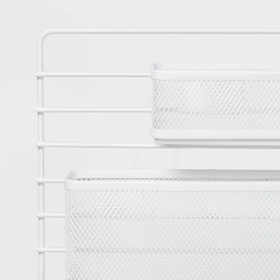 Mesh Wall Office Supply Organizer White - Brightroom™ 2 Mesh Wall Office Supply Organizer White - Brightroom™ - Image 2