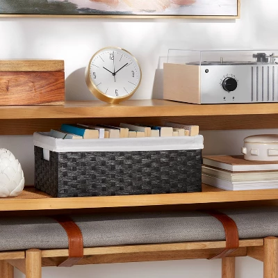 16" X 9" X 6" Lined Woven Media Bin Black - Brightroom™ 1 16" X 9" X 6" Lined Woven Media Bin Black - Brightroom™