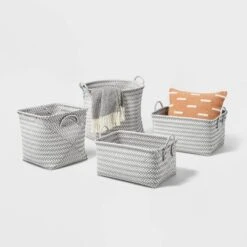 Large Woven Rectangular Storage Basket Gray/White - Brightroom™ 6 Large Woven Rectangular Storage Basket Gray/White - Brightroom™ -Brightroom GUEST f7afc392 cd5f 4f5b b71c de34f8204ec5